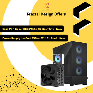 Pop XL Air RGB White TG Clear Tint - NEW +  Ion Gold 850W, ATX, EU cord - NEW