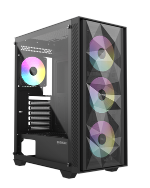 RAID MAX VECTOR SERIES - V217 CASE (BLACK) + PSU 650 WATT 80+  4 x 120mm ARGB Fans