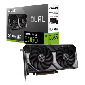 ASUS Dual GeForce RTX™ 5060 8GB GDDR7 OC Edition BLACK / WHITE