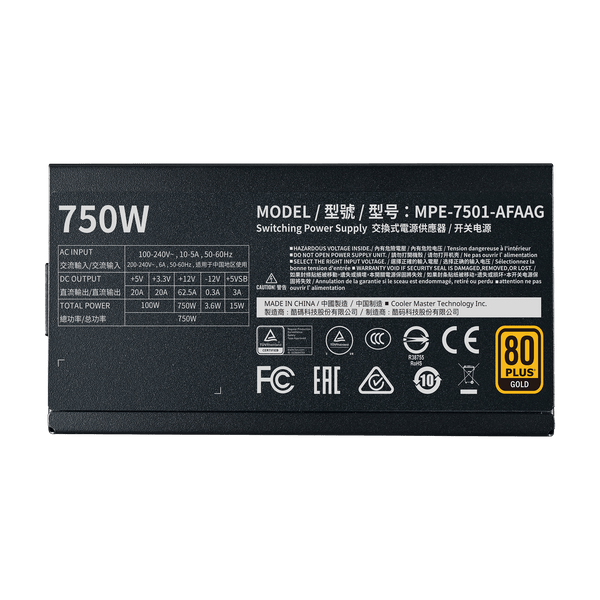 سلك A/EU كامل النطاق من Cooler Master G Gold 750 V2 
